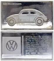 Francia 2 Oz Silver Bar - Medaillier Franklin - Volkswagen (1938) - Silver - 1982 - XF to AU