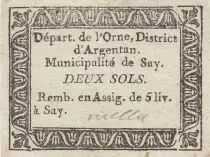 Francia 2 sols - Orne - District of Argentan - Municipality of Say - 1792