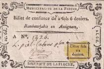 Francia 2 Sols 6 Deniers - Sarthe - Municipalit&eacute; de la Fl&egrave;che - 1791