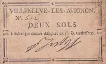 Francia 2 Sous - Gard - Commune de Villeneuve-les-Avignon - 1792