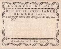 Francia 2 Sous- Dr&ocirc;me - Commune de Di&eacute; - 05-08-1792