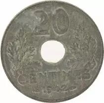 Francia 20 Centimes Etat Francais - 1942 in Zinc- VF