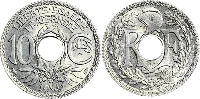 Francia 20 Centimes Etat Francais - 1944 in Zinc