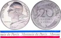 Francia 20 Centimes Marian Pi�fort 1980 - Silver