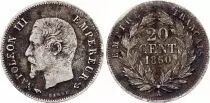 Francia 20 Centimes Napoleon III - 1860 A Paris Silver