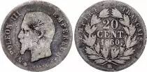 Francia 20 Centimes Napoleon III - 1860 BB Silver