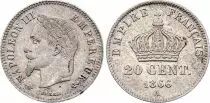 Francia 20 Centimes Napoleon III - 1866 A Paris Silver