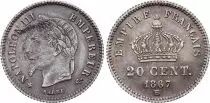 Francia 20 Centimes Napoleon III - 1867 BB Strasbourg - Silver