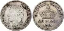 Francia 20 Centimes Napoleon III Head Laurel - 1868 A Silver