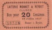 Francia 20 Cents - Laiterie Monnet & Reydet - Cluses - 1917 - P.74-23