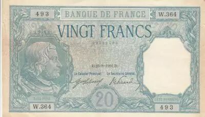Francia 20 Francs - Bayard - 25-08-1916 - Serial W.364