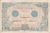 Francia 20 Francs - Blue -  26-12-1912 - Serial R.3200 - P.68