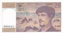Francia 20 Francs - Debussy  - 1989 - Serial F.025