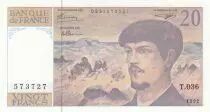 Francia 20 Francs - Debussy  - 1992 - Serial T.036