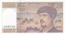 Francia 20 Francs - Debussy  - 1993 - Serial D.043