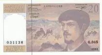 Francia 20 Francs - Debussy  - 1993 - Serial G.045 - Faute