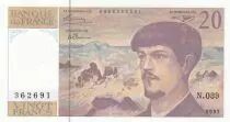 Francia 20 Francs - Debussy  - 1993 - Serial N.039
