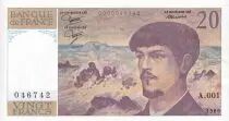 Francia 20 Francs - Debussy - 1980 - Serial A.001 - P.151