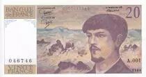 Francia 20 Francs - Debussy - 1980 - Serial A.001 - P.151
