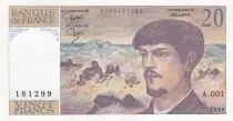Francia 20 Francs - Debussy - 1980 - Serial A.001 - P.151