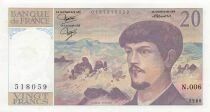 Francia 20 Francs - Debussy - 1980 - Serial N.006