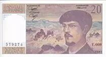 Francia 20 Francs - Debussy - 1981 - Serial Y.008 - P.151