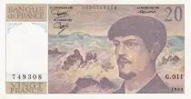 Francia 20 Francs - Debussy - 1983 - Serial G.011