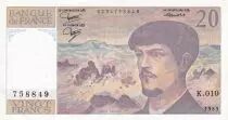 Francia 20 Francs - Debussy - 1983 - Serial K.010