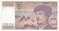 Francia 20 Francs - Debussy - 1983 - Serial K.011