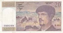 Francia 20 Francs - Debussy - 1983 - Serial X.011