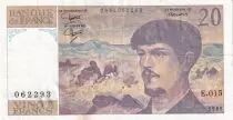 Francia 20 Francs - Debussy - 1985 - Serial E.015