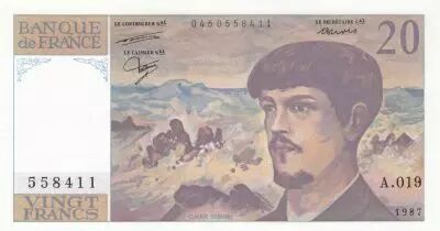 Francia 20 Francs - Debussy - 1987 - Serial A.019
