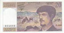 Francia 20 Francs - Debussy - 1987 - Serial D.020
