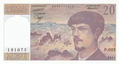 Francia 20 Francs - Debussy - 1987 - Serial P.022