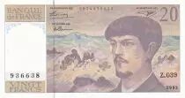 Francia 20 Francs - Debussy - 1987 - Serial X.019