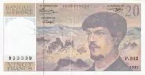 Francia 20 Francs - Debussy - 1987 - Serial X.019