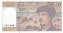 Francia 20 Francs - Debussy - 1987 - Serial X.019