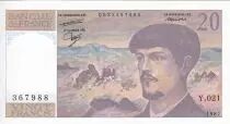 Francia 20 Francs - Debussy - 1987 - Serial Y.021 - P.151