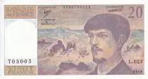 Francia 20 Francs - Debussy - 1988 - Serial L.023 - P.151