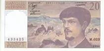 Francia 20 Francs - Debussy - 1988 - Serial M.023