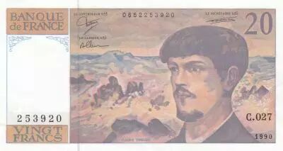 Francia 20 Francs - Debussy - 1990 - Serial C.027