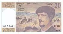Francia 20 Francs - Debussy - 1990 - Serial H.027