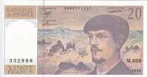 Francia 20 Francs - Debussy - 1990 - Serial M.028 - P.151
