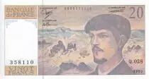 Francia 20 Francs - Debussy - 1990 - Serial Q.028 - P.151