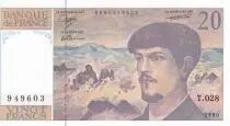 Francia 20 Francs - Debussy - 1990 - Serial T.028 - P.151