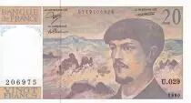 Francia 20 Francs - Debussy - 1990 - Serial U.029 - P.151