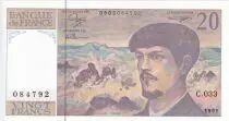 Francia 20 Francs - Debussy - 1991 - Serial C.033 - P.151