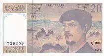Francia 20 Francs - Debussy - 1991 - Serial Q.033 - P.151