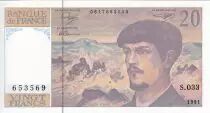 Francia 20 Francs - Debussy - 1991 - Serial S.033 - P.151