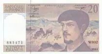 Francia 20 Francs - Debussy - 1991 - Serial W.032